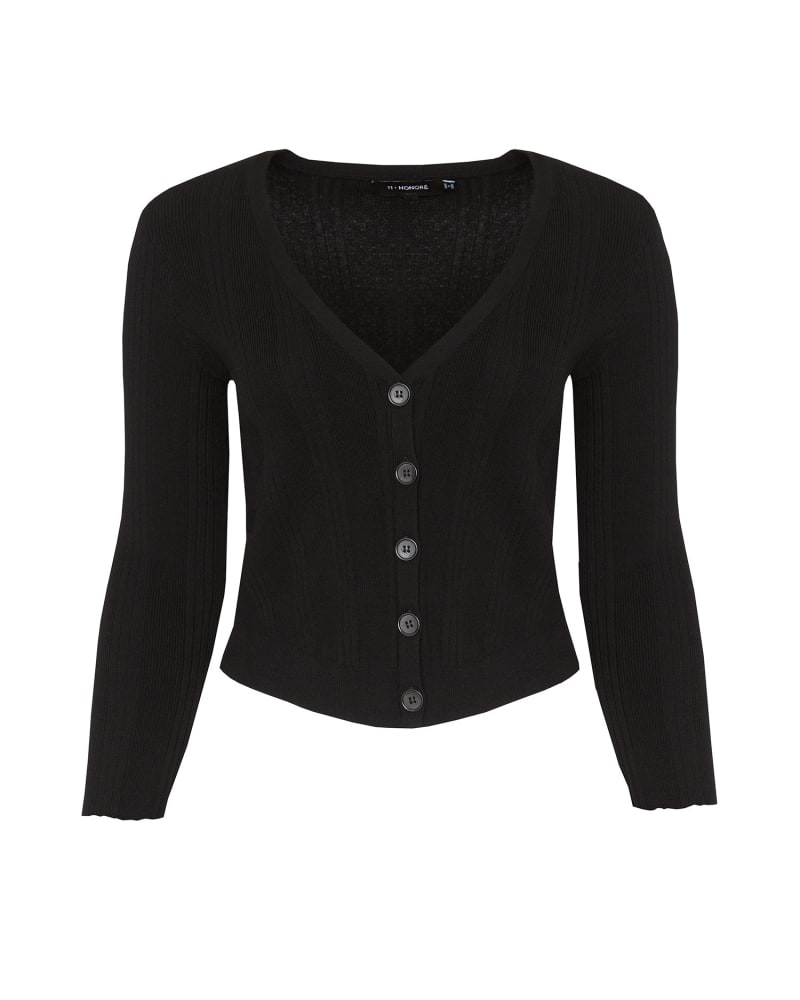 Plus Size Evelyn Fitted Cardigan Black